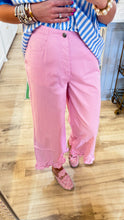 RESTOCK Pink Twill Ruffle Hem Pants
