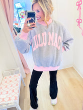 Lulu Mac Grey and Pink Mock Neck