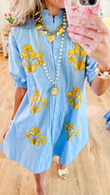 Uncle Frank Blue Embroidered Detail Dress