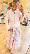 Pink Frilled Neck Cardigan