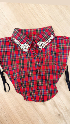 Plaid Rhinestone Collar