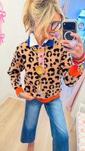 THML Leopard Color Block Sweater