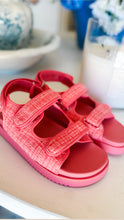 Pink Tweed Platform Sandal