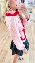 Pink and Red Santa Knit Cardigan