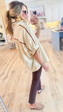 Tan Multi Contrast Hem Shirt