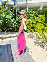 Hot Pink Multi Eye Detailed Sarong Towel