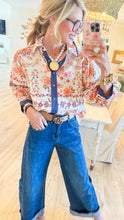 Ecru Floral 3/4 Sleeve Top