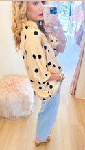 Restock Taupe and Black Polka Dot Dolman Sleeve Top