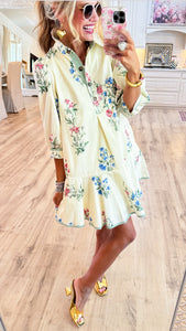 Cream Floral Dress