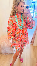 Pink Multi Floral Chiffon Mini Dress