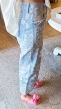 Light Blue Hibiscus Paisley Twill Pants
