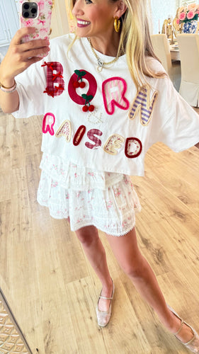 Born and Raised Graphic Cropped Tee