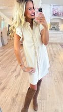 Bone Snow Washed Button Down Mini Dress