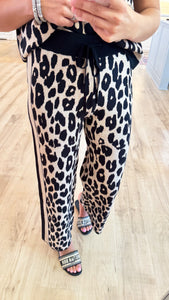 Black Leopard Pant Set