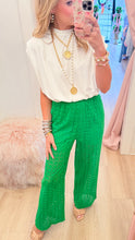 Green Eyelet Pants