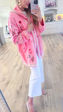 Deal of the Day Pink Embroidered Open Cardigan