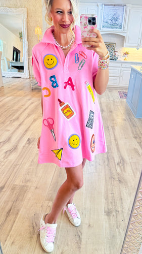 Pink School Days Sticker Dress