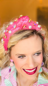 Pink Pearl and Jeweled Headband