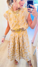 Beige Floral Embroidered Skirt Set