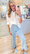 White Poplin Tie Front Top