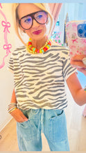Queen of Sparkle Sequin Zebra Top