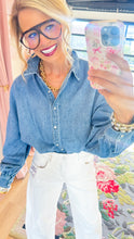 Risen Denim Button Up Top
