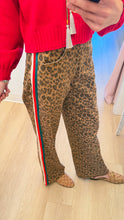 Animal Print Accent Trim Pants