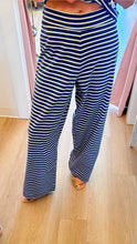 Denim and Cream Stripe Tube Top Pant Set