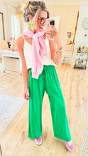 THML Green Contrast Stripe Wed Leg Pants