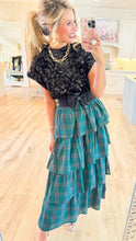 Green Plaid Maxi Skirt