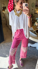 Pink Mineral Washed Heart Patch Pants