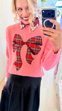 Pink Plaid Bow Sweater