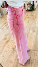 Pink Rhinestone Wide Leg Jeans