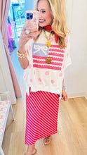 Light Pink and Blue Polka Dot Stars and Stripe Top