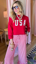 Red USA Cropped Sweater