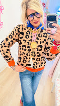 THML Leopard Color Block Sweater