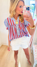 Stars and Stripes Puff Sleeve Top