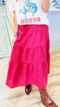 Red and Pink Gingham Maxi Skirt