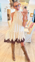 Ecru Polka Dot Sleeveless Mini Dress