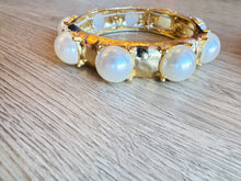 RESTOCK Pearl and Gold Statement Bracelet