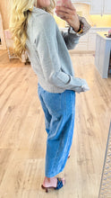 THML Grey Knit Contrast Collar Cardigan