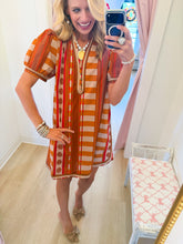 Cinnamon Multi Printed Puff Sleeve Mini Dress