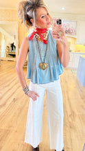 Chambray Sleeveless Pintuck Top