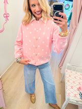 Pink and White Polka Dot Cardigan