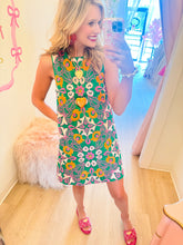 THML Green Floral Embroidered Mini Dress