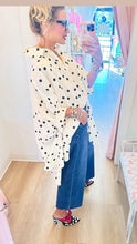 Ivory Polka Dot High Low Hem Top