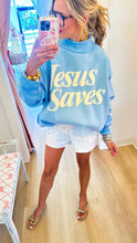 Baby Blue Jesus Saves Mockneck
