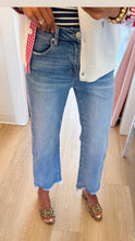 Light Denim Mid Rise Straight Leg Jeans