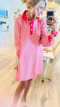 Red Tweed Long Sleeve Mini Dress