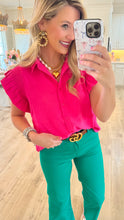 Deal of the Day Hot Pink Smocked Ruffle Sleeve Top